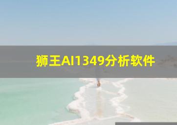 狮王AI1349分析软件