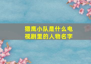 猎鹰小队是什么电视剧里的人物名字