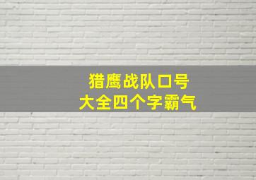 猎鹰战队口号大全四个字霸气