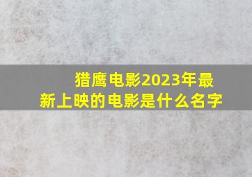 猎鹰电影2023年最新上映的电影是什么名字