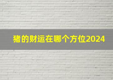 猪的财运在哪个方位2024