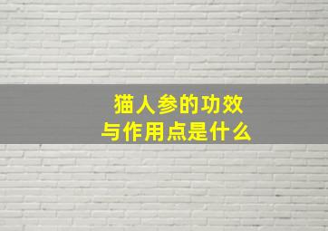 猫人参的功效与作用点是什么