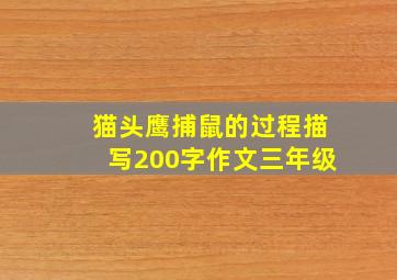猫头鹰捕鼠的过程描写200字作文三年级