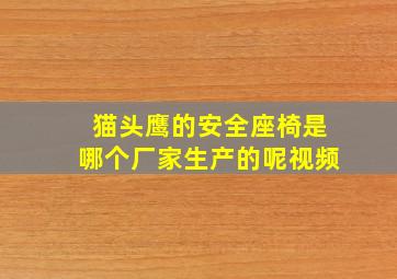 猫头鹰的安全座椅是哪个厂家生产的呢视频