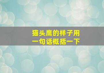 猫头鹰的样子用一句话概括一下