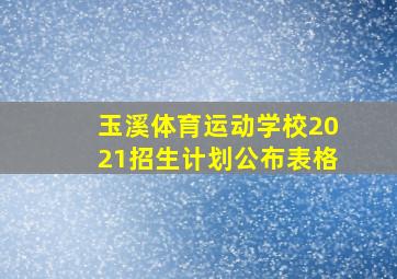 玉溪体育运动学校2021招生计划公布表格