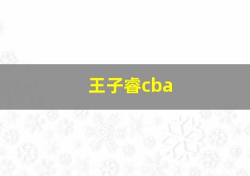 王子睿cba