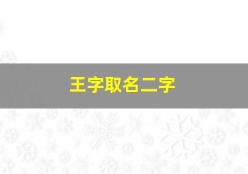 王字取名二字