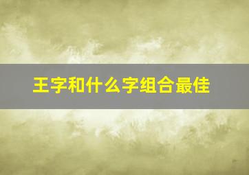 王字和什么字组合最佳