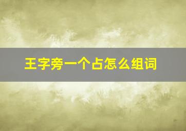 王字旁一个占怎么组词