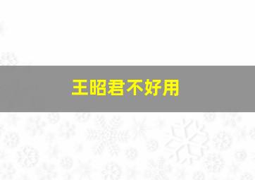 王昭君不好用