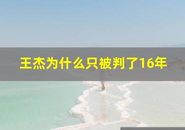 王杰为什么只被判了16年