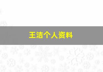 王洁个人资料