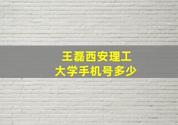 王磊西安理工大学手机号多少