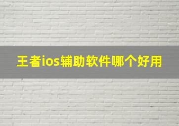 王者ios辅助软件哪个好用