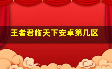 王者君临天下安卓第几区