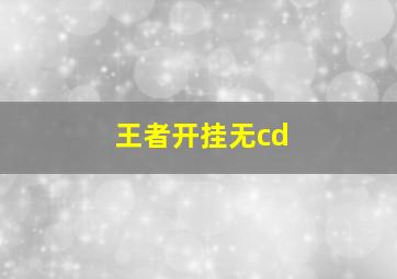 王者开挂无cd