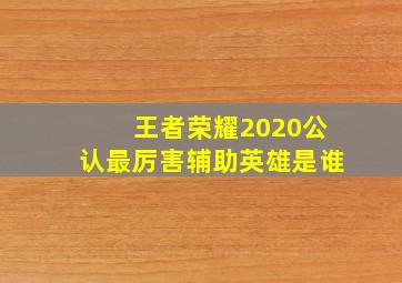 王者荣耀2020公认最厉害辅助英雄是谁