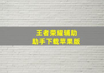 王者荣耀辅助助手下载苹果版