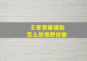 王者荣耀辅助怎么放视野技能