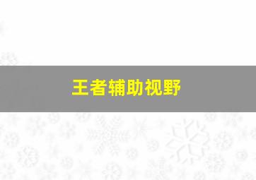 王者辅助视野