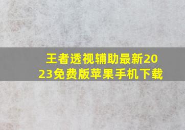 王者透视辅助最新2023免费版苹果手机下载