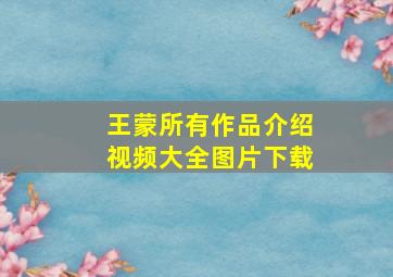 王蒙所有作品介绍视频大全图片下载