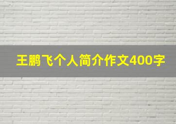 王鹏飞个人简介作文400字