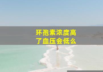 环孢素浓度高了血压会低么