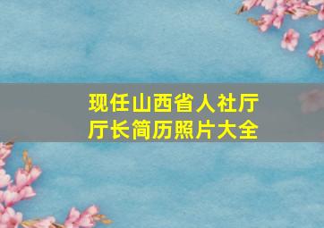 现任山西省人社厅厅长简历照片大全