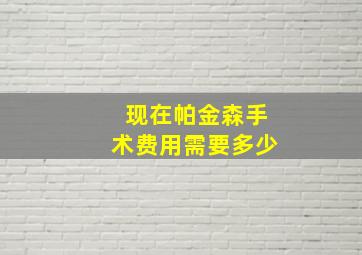 现在帕金森手术费用需要多少