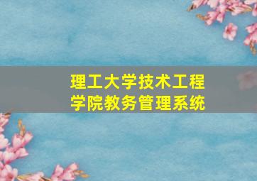 理工大学技术工程学院教务管理系统