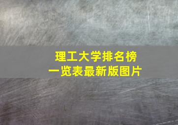 理工大学排名榜一览表最新版图片