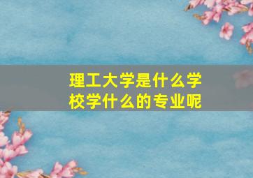 理工大学是什么学校学什么的专业呢