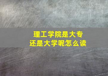 理工学院是大专还是大学呢怎么读