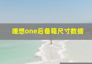 理想one后备箱尺寸数据