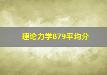 理论力学879平均分