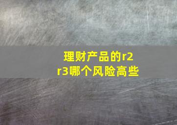 理财产品的r2r3哪个风险高些