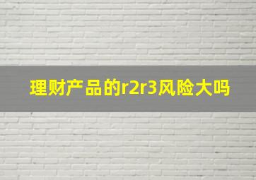 理财产品的r2r3风险大吗