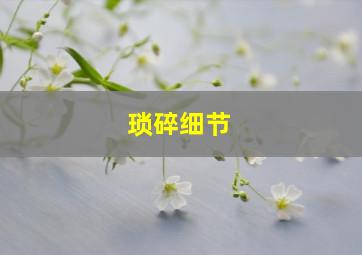 琐碎细节