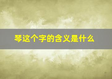 琴这个字的含义是什么