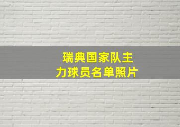 瑞典国家队主力球员名单照片