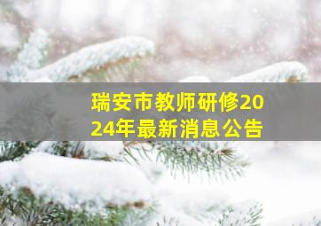 瑞安市教师研修2024年最新消息公告