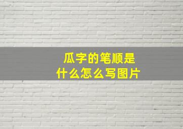 瓜字的笔顺是什么怎么写图片