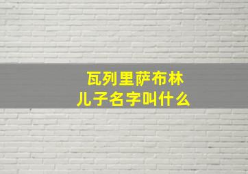 瓦列里萨布林儿子名字叫什么