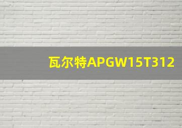 瓦尔特APGW15T312