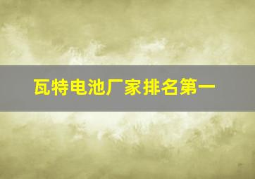 瓦特电池厂家排名第一