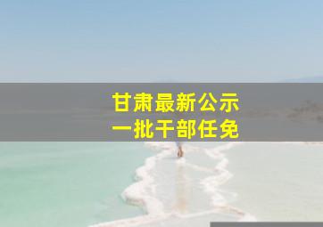 甘肃最新公示一批干部任免