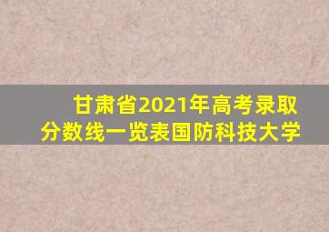 甘肃省2021年高考录取分数线一览表国防科技大学