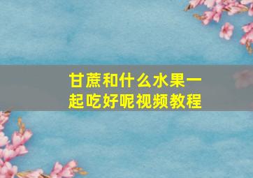 甘蔗和什么水果一起吃好呢视频教程